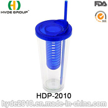 BPA Free Plastic Fruit Infuser Tumbler mit Strohhalm